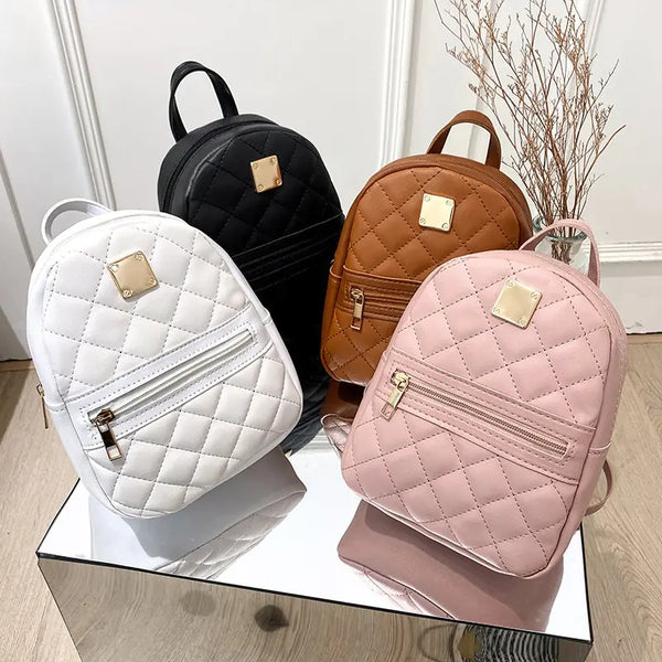 Mini Backpack For Women PU Leather Multifunction Crossbody Bag - Totostore