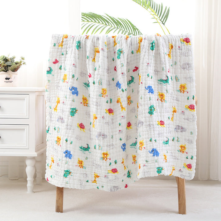 Six-Layer Seersucker Quilt Baby Bath Towel - Soft and Luxurious - Totostore