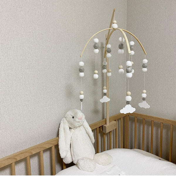 Beech Hanging Rotary Bell Bed Stand for Soothing Babys Slumber - Perfect for Little Ones - Totostore