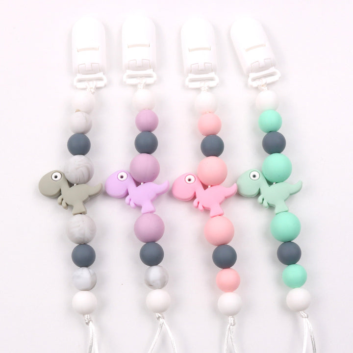 New baby pacifier chain clip teeth glue toy anti-drop chain silicone dinosaur pacifier chain baby products - Totostore