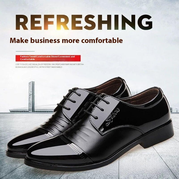 Autumn Mens Black Height Increasing Wedding Shoes - Stylish and Comfortable