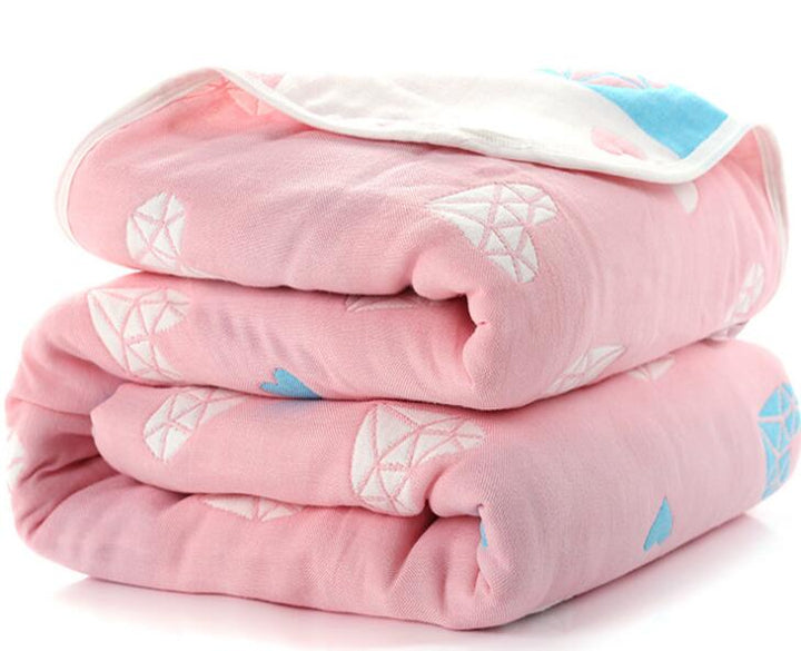 Soft Muslin Cotton Baby Blanket - 6 Layer Thick Swaddle for Newborns Kids Receiving Blanket for Bedding and Cover Breathable and Gentle Fabric - Totostore