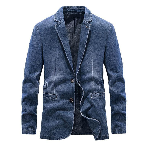 Youth Middle-aged Handsome Fit Suit Spring And Autumn Denim Jacket