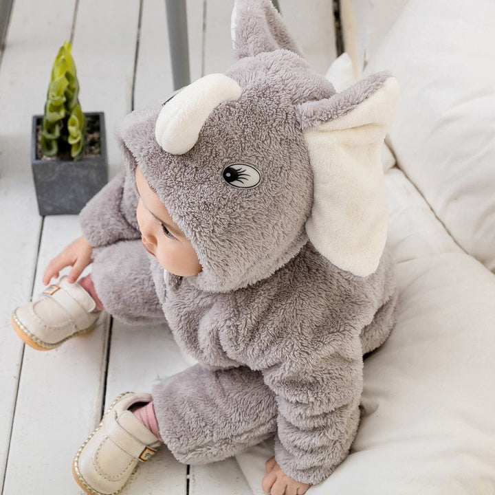 Thickened One-Piece Clothes Baby Clothes Newborn Baby Crawling Clothes Autumn And Winter Daffy Bear New Animal Shape - Totostore