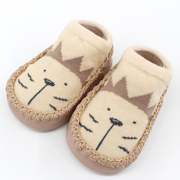 New Cartoon Baby Shoes Non-Slip Leather Cotton Socks for Spring Autumn - Totostore