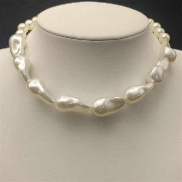 Unique European and American Necklace with Stringed Pearls - Strange Shaped Design