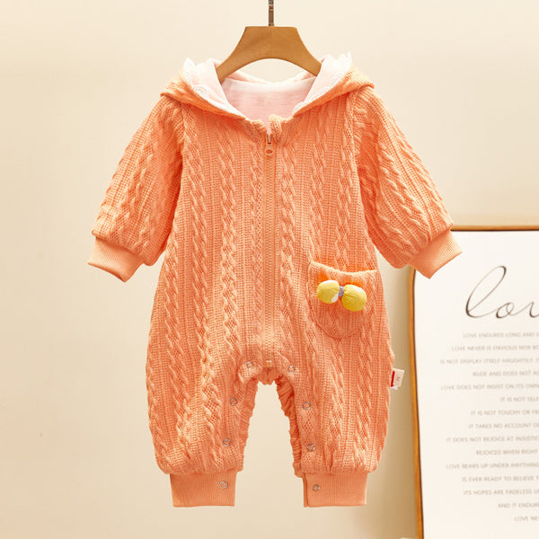 Newborn Baby One-Piece Suit Female Baby Go Out Hugging Clothes Cute Princess Romper Autumn Clothes - Totostore