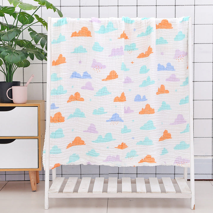 Six-Layer Seersucker Quilt Baby Bath Towel - Soft and Luxurious - Totostore