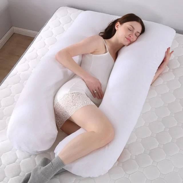 Pregnancy Support Pillow - 100 Cotton U-Shape Rabbit Print for Maternity Side Sleepers - Totostore