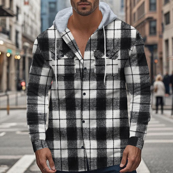 American Retro Autumn And Winter Men's Plaid Shirt