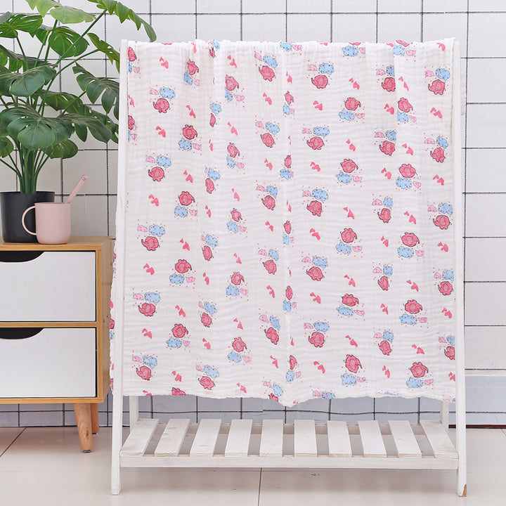 Six-Layer Seersucker Quilt Baby Bath Towel - Soft and Luxurious - Totostore