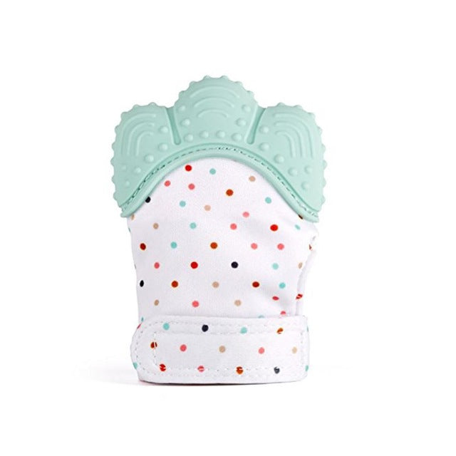 Silicone Teething Mittens - Newborn Gloves with Sound Teether Wrapper - Totostore