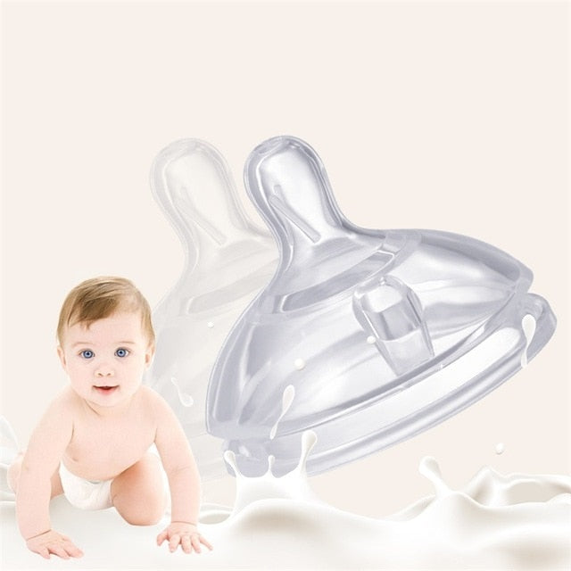 Newborn Essentials VALUEDER Soft Silicone Feeding Bottle - PinkBlue Wide-Neck Design with Natural Nipple - Totostore