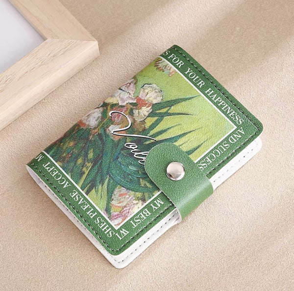 Large Capacity Anime Flower Card Holder with Anti-Degaussing Protection  Perfect for Bank Documents and Multiple Cards