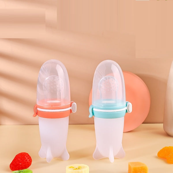 Silicone Squeeze Feeding Tool Baby Solid Food Bowl with Milk Bottle - Perfect for Introducing Solids to your Little One - Totostore