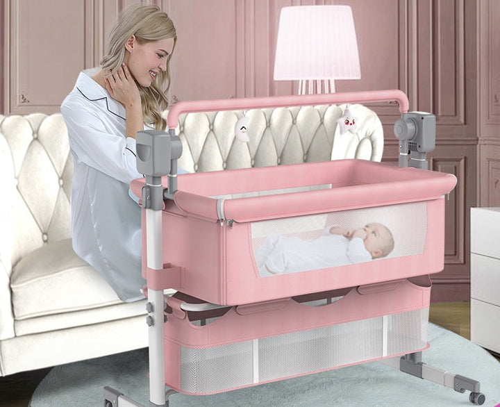 Foldable Portable Bassinet for Newborn Babies - Electric Splicing and Bedside Design - Totostore