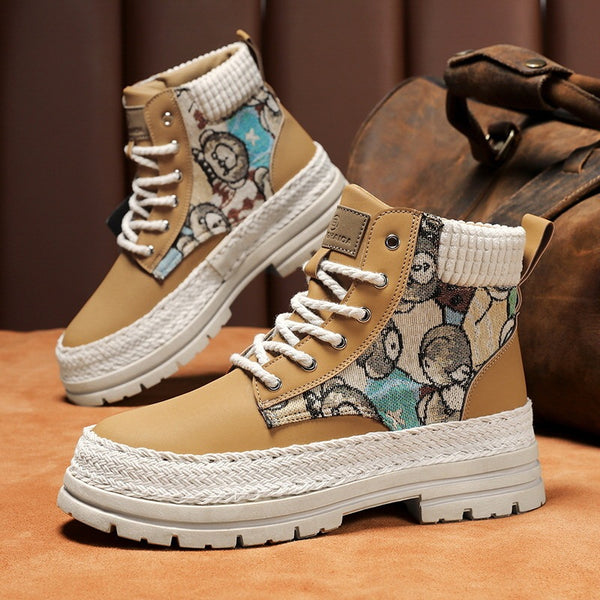 Stylish Mens High-Top Work Boots - Versatile Design for Casual and Professional Wear