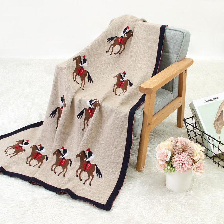 Soft and Cozy Newborn Cartoon Knit Baby Blanket Towel - 100x80cm - Totostore