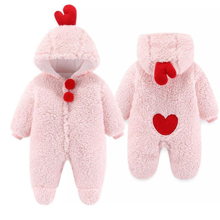 Newborn Baby Clothes Onesie Autumn And Winter Suit Netflix Thickened Warm Baby Out Holding Clothes Winter - Totostore