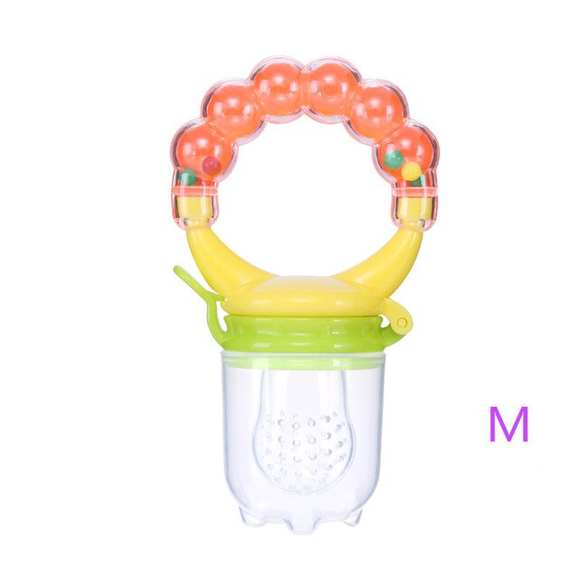 Hot Sale 1 Pcs Food Baby Pacifiers Nipple Pacifiers for Baby Fruit Feeder Nipples Feeding Safe Pacifier Hand Bell Toy - Totostore