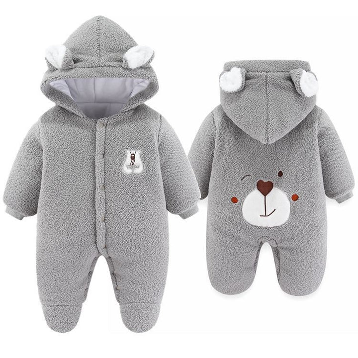 Newborn Baby Clothes Onesie Autumn And Winter Suit Netflix Thickened Warm Baby Out Holding Clothes Winter - Totostore