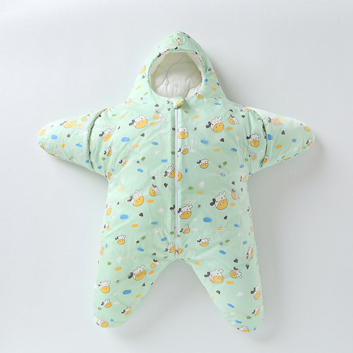 Starfish Lamb Design Baby Sleeping Bag - Thickened Cotton Warm Anti-Kick Quilt Feature - Totostore