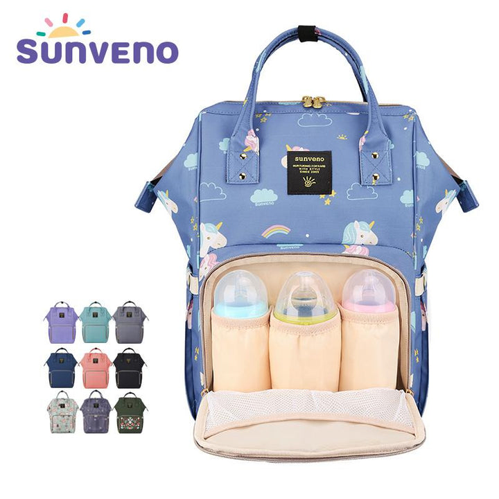 SUNVENO Fashion Mummy Maternity Diaper Bag Large Nursing Bag Travel Backpack Designer Stroller Baby Bag Baby Care Nappy Backpack - Totostore