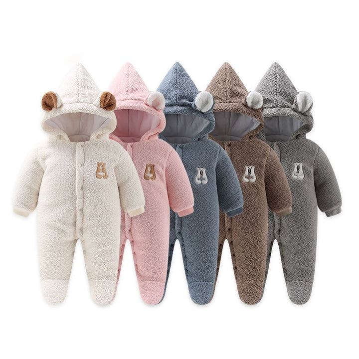 Newborn Baby Clothes Onesie Autumn And Winter Suit Netflix Thickened Warm Baby Out Holding Clothes Winter - Totostore