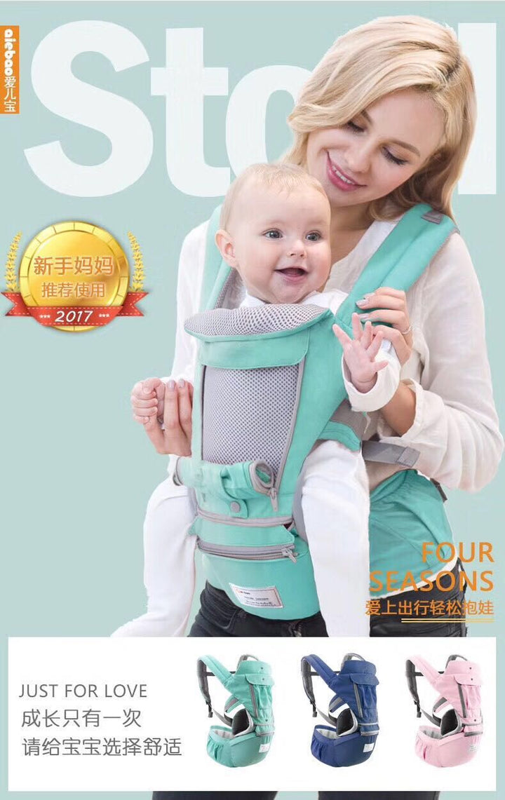 Ergonomic AIEBAO Baby Carrier for Travel - Front Facing Hipseat Sling Kangaroo Wrap - 0-18 Months - Totostore