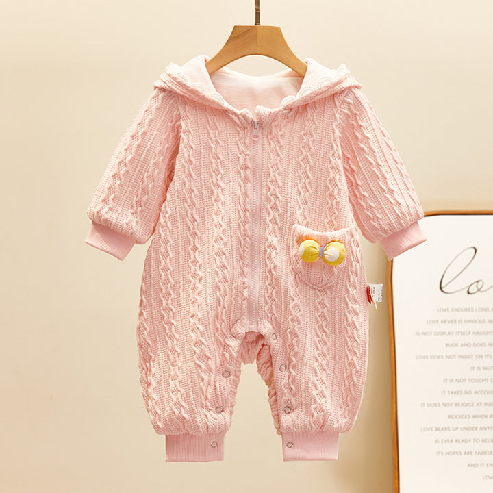 Newborn Baby One-Piece Suit Female Baby Go Out Hugging Clothes Cute Princess Romper Autumn Clothes - Totostore