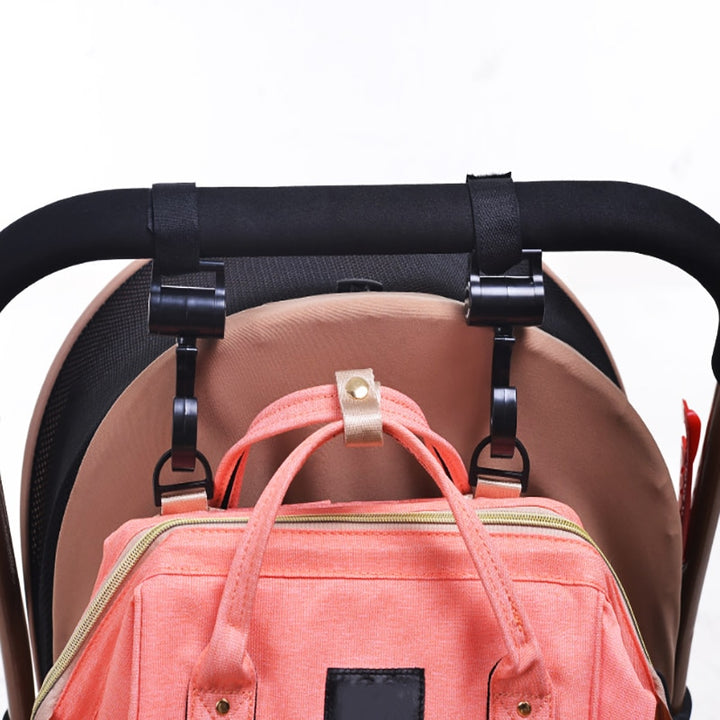 2pcs Baby Hanger Bag Stroller Hooks 360 Rotating Pram Car Seat Accessories Stroller Organizer for Busy Parents - Totostore