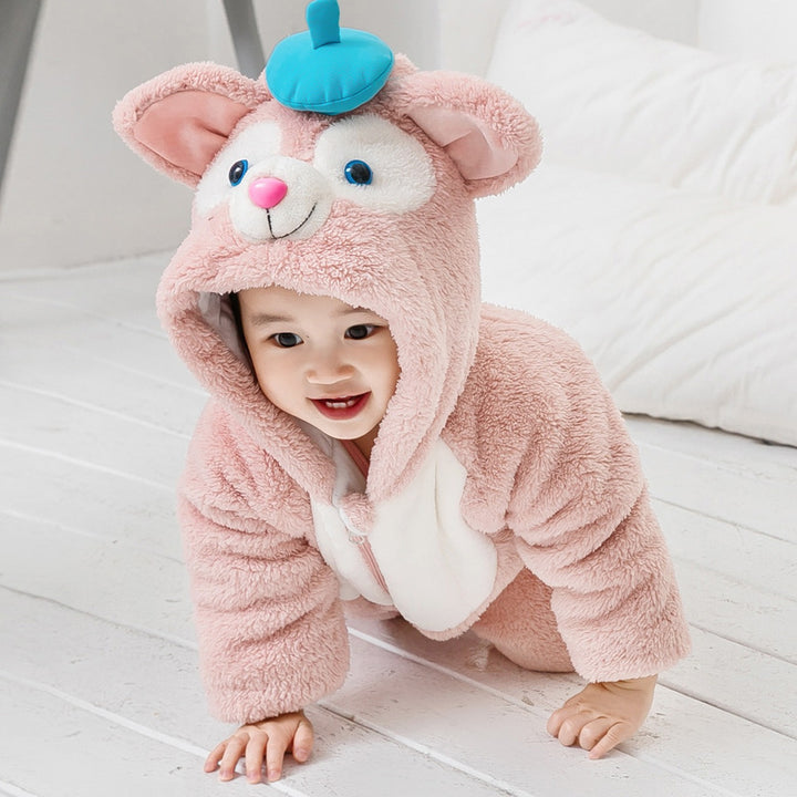 Thickened One-Piece Clothes Baby Clothes Newborn Baby Crawling Clothes Autumn And Winter Daffy Bear New Animal Shape - Totostore