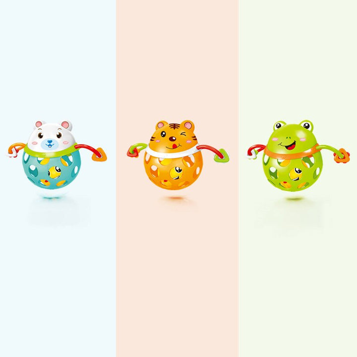 Soft Plastic Baby Teether Cars with Rattle and Educational Hand Bell - Ideal for 0-12 Months - Totostore