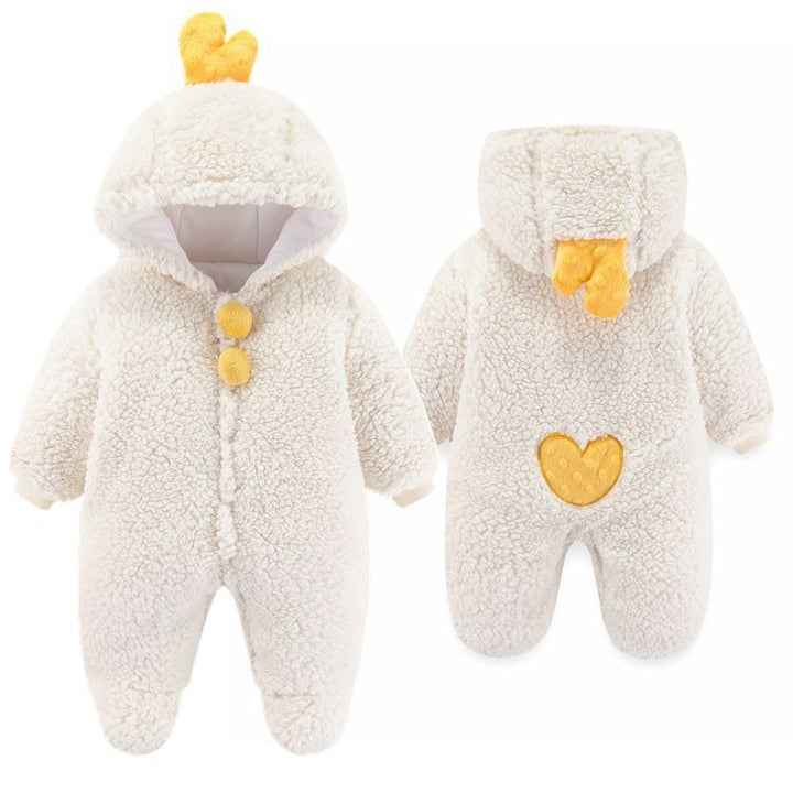 Newborn Baby Clothes Onesie Autumn And Winter Suit Netflix Thickened Warm Baby Out Holding Clothes Winter - Totostore