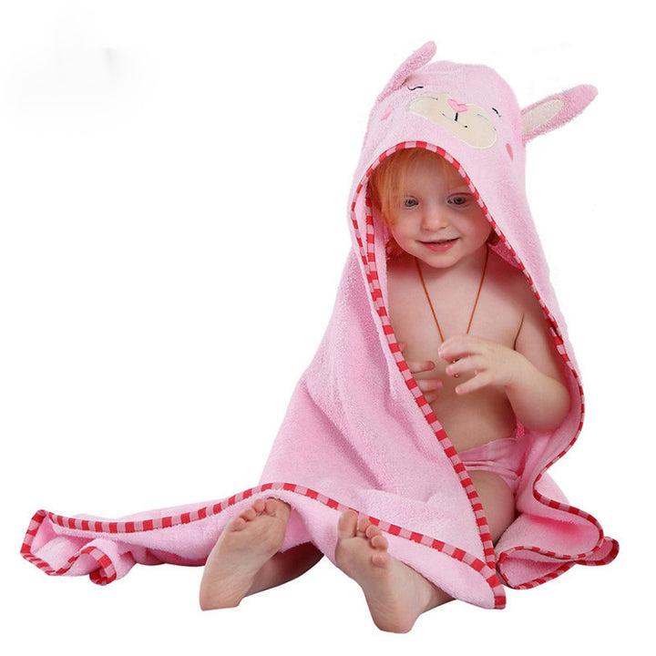 Kids 100 Cotton Animal Hooded Towel - Toddler Bathrobe for Boys and Girls - Spring Cartoon QWA - Totostore