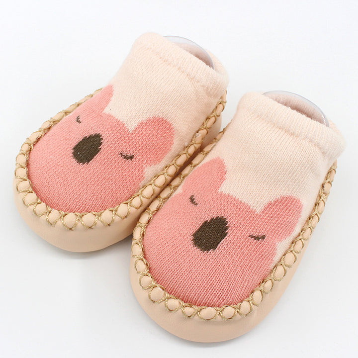 New Cartoon Baby Shoes Non-Slip Leather Cotton Socks for Spring Autumn - Totostore