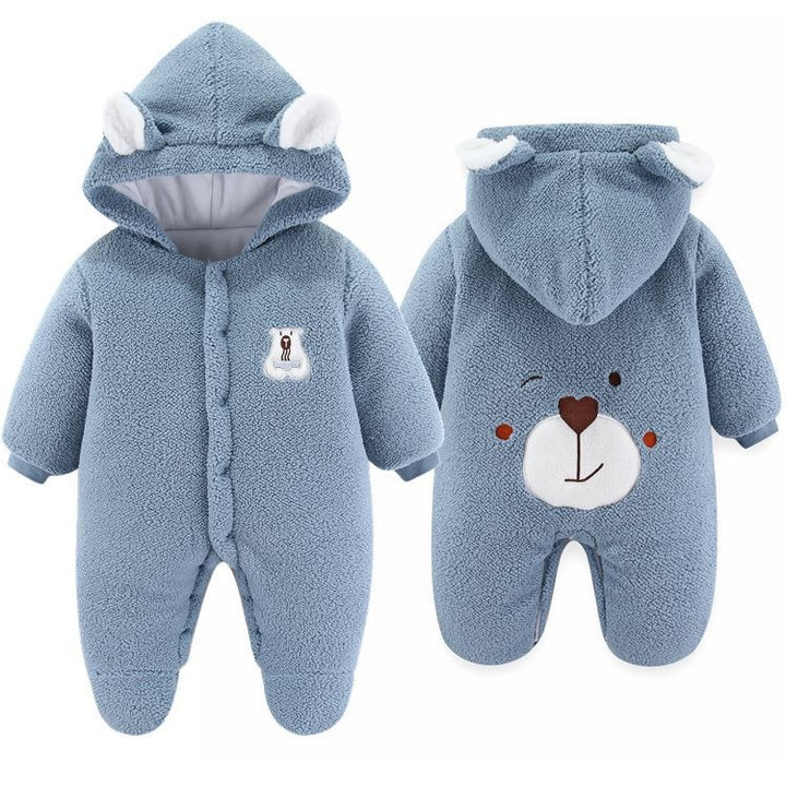 Newborn Baby Clothes Onesie Autumn And Winter Suit Netflix Thickened Warm Baby Out Holding Clothes Winter - Totostore