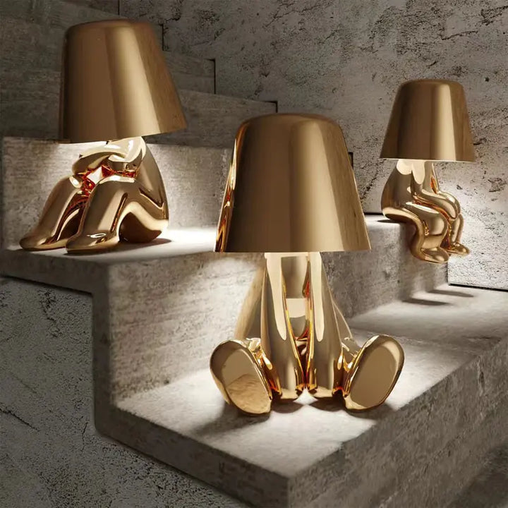 Golden Man Table Lamp - Small Elegant and Unique - Perfect for Any Room - Totostore