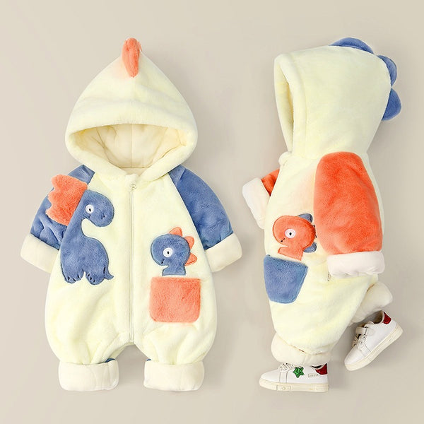 Plush AutumnWinter Baby Romper Cartoon Crawling Cotton Clothes for Boys and Girls - Totostore