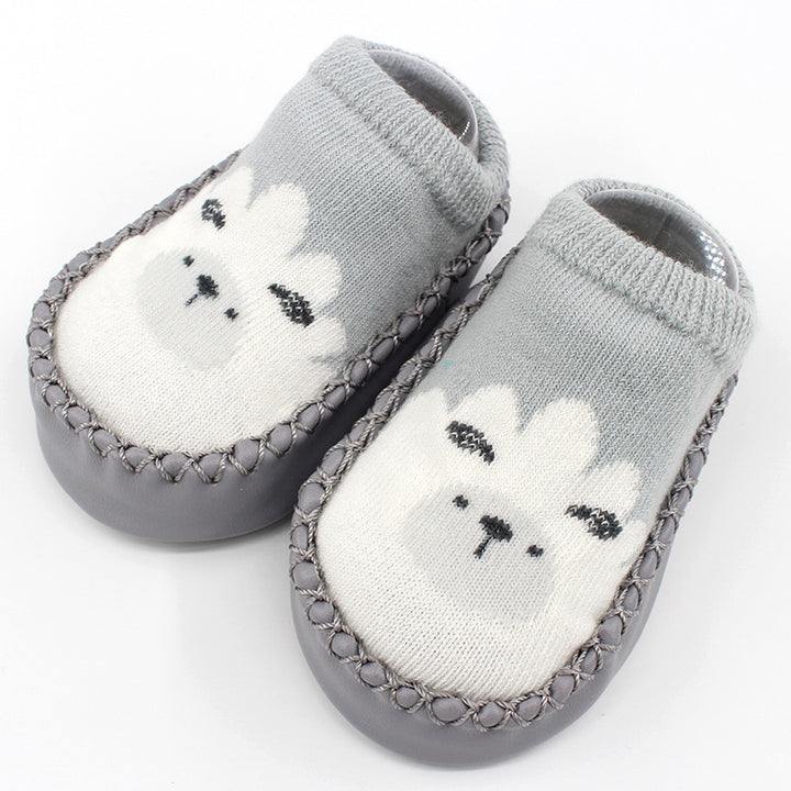 New Cartoon Baby Shoes Non-Slip Leather Cotton Socks for Spring Autumn - Totostore