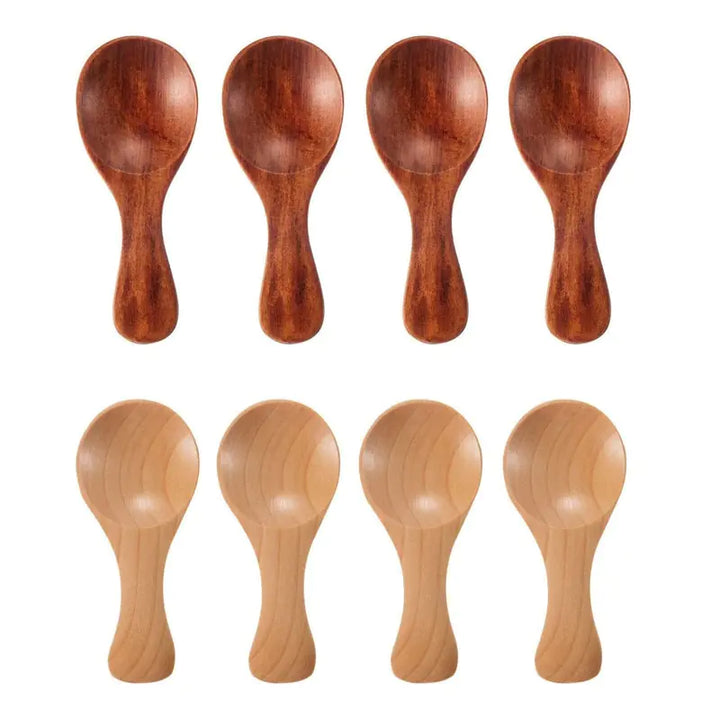 4-Piece Mini Wooden Spoons Set - Perfect for Cooking and Serving - Natural Wood Kitchen Utensils - Totostore