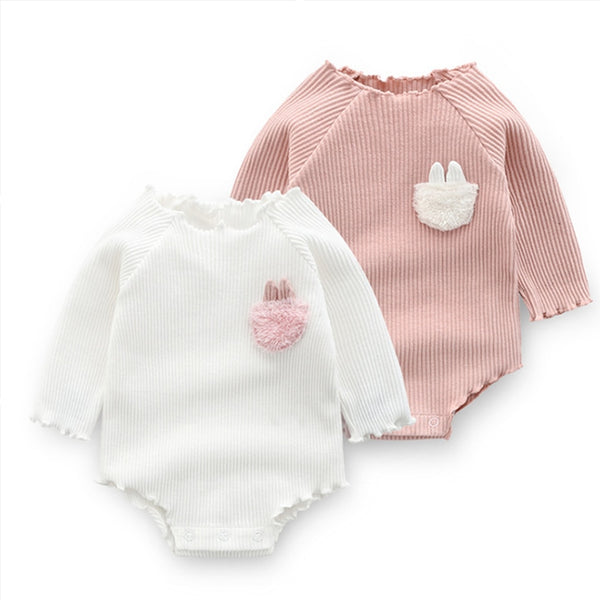 Cute Baby Girl Spring Autumn Cotton Bodysuit with Long Sleeves Fart Jumpsuit Design - Sibling Outfit for Newborn Infant Clothes - Totostore