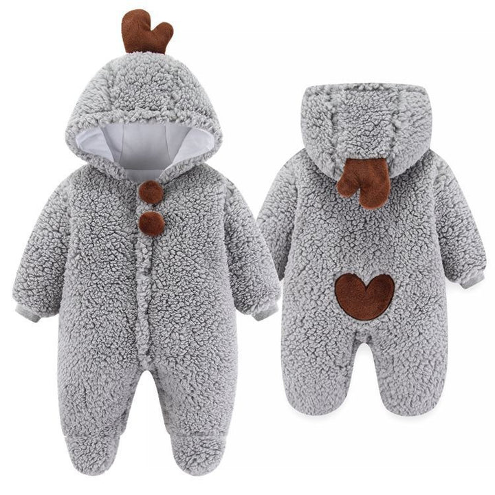 Newborn Baby Clothes Onesie Autumn And Winter Suit Netflix Thickened Warm Baby Out Holding Clothes Winter - Totostore