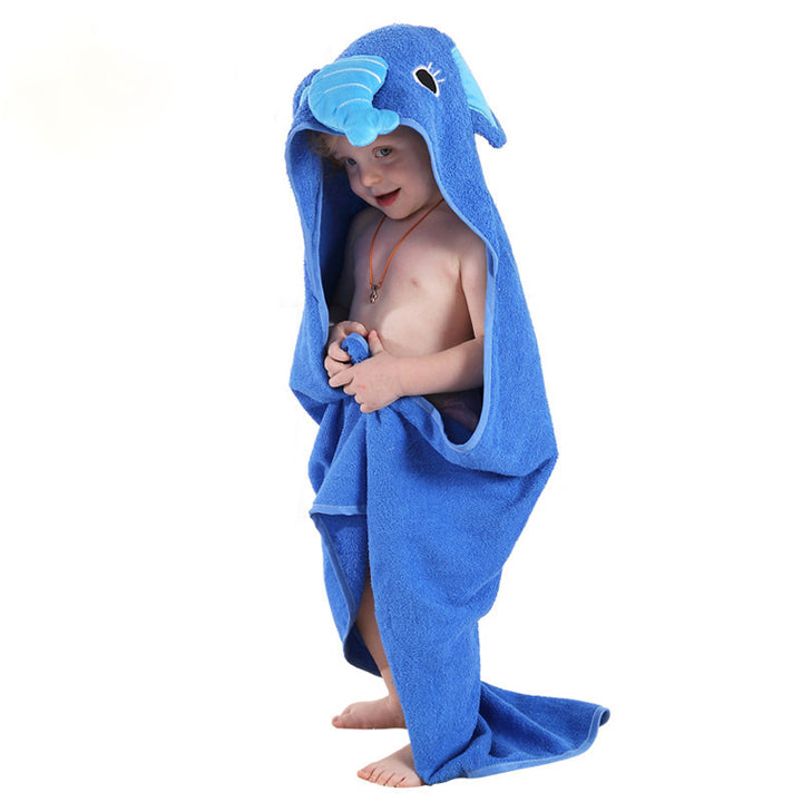 Kids 100 Cotton Animal Hooded Towel - Toddler Bathrobe for Boys and Girls - Spring Cartoon QWA - Totostore