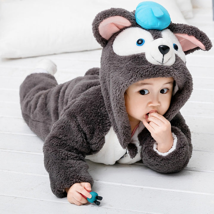 Thickened One-Piece Clothes Baby Clothes Newborn Baby Crawling Clothes Autumn And Winter Daffy Bear New Animal Shape - Totostore