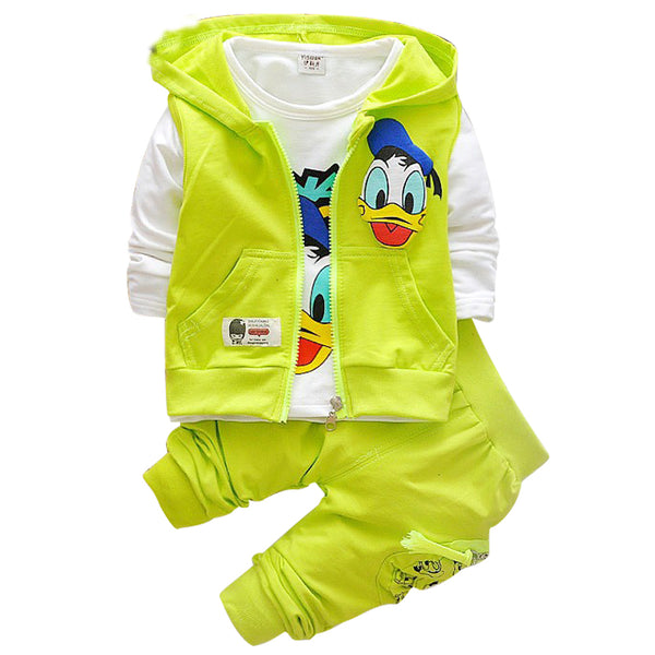 Sporty Cartoon Donald Duck Baby Boy Hoodie Set - Perfect for Active Little Ones - Totostore