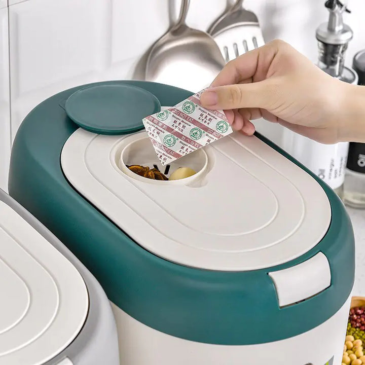 Effortless Storage Automatic Kitchen Rice Bin - Maximize Space and Keep Your Rice Fresh - Totostore