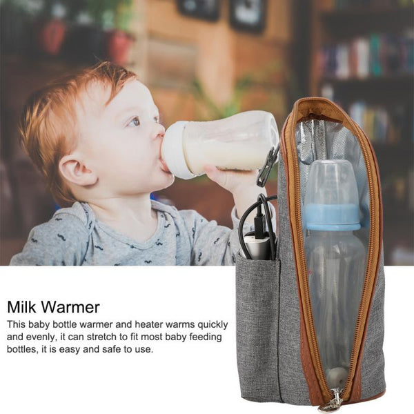 USB Portable Baby Bottle Warmer - Travel Mug Heating Bag for Infant Milk Feeding - Totostore