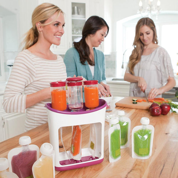 Organize and Store Homemade Baby Food with our Squeeze Station and Containers - Perfect for Purees and Fruits - Totostore