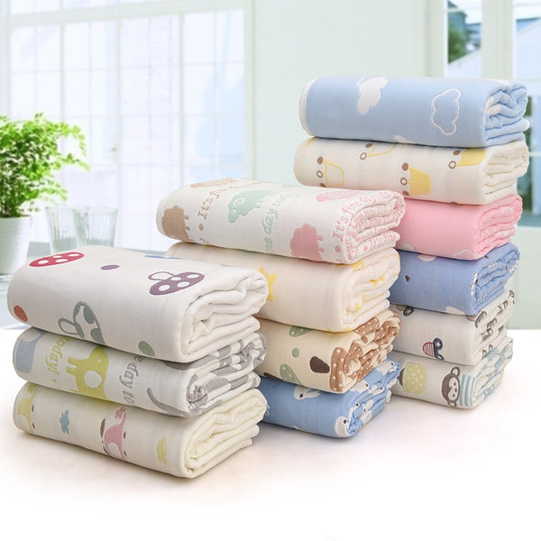 Parent-Child Summer Bedding 100 Cotton Quilt Swaddle Blanket Set - 110x110cm - Totostore